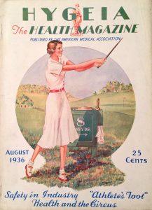 Golf on säännöllisesti näkynyt terveysaiheisten aikakauslehtien kansiaiheena.